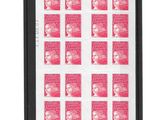 une image représentant une femme sur une feuille de timbres