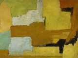 peinture abstraite représentant une chaise et une table dans une pièce