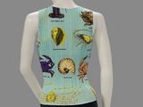 an image of a mannequin wearing a top with a variety of sea creatures