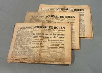 Lot de 25 journaux sur Rouen, période 2ème GM "Le journal de…