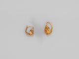une image d'une paire de boucles d'oreilles en or sur fond blanc