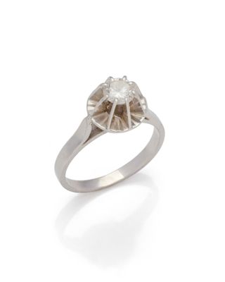 a white gold and diamond ring
