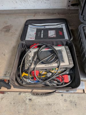 une image représentant une mallette à outils remplie de matériel électrique, posée à même le sol