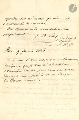 un vieux document sur lequel figurent des inscriptions et l'image d'un oiseau