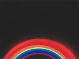an image of a painting of a rainbow on a black background