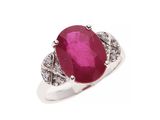 Bague ovale en rubis et diamants