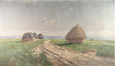 André PAULIN-BERTRAND (1852-1940) "Meules de foin"