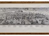a drawing of a large city with a lot of buildings