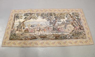 "Les arts tissés de France" : TAPISSERIE titrée "La Halte en…