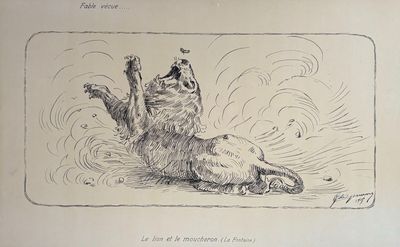 drawing of a cat rolling on its back on the ground