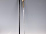 pair of black and gold canes on a white background