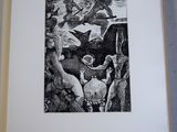 an image of a black and white drawing of a group of people