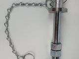 a ball that is attached to a chain on a table