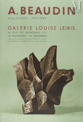 André BEAUDIN (1895-1979) Affiche d'exposition à la galerie …