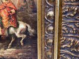 painting of a man on a horse with a man on a horse in the background