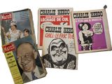 three books of charlie hebo and charlie hebo on a white background