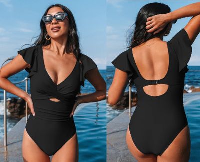 Taille XS : Maillot de bain CUPSHE, effet ventre plat, à man…