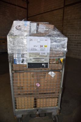 a cart with a bunch of boxes on top of it