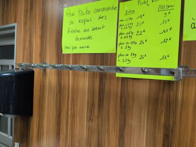 many post - it notes on the wall of a kitchen