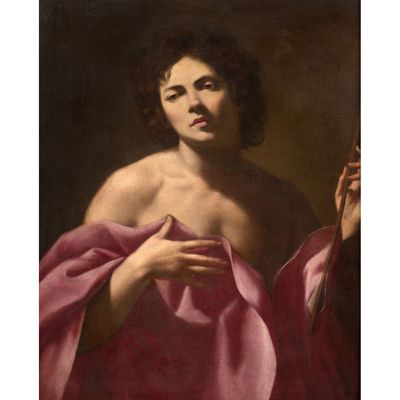 un tableau représentant une femme en peignoir rose tenant une cigarette