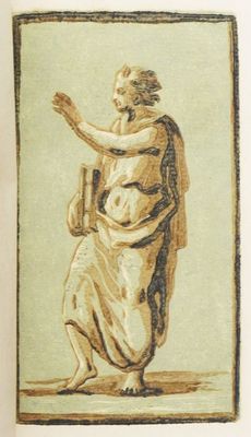 an image of a painting of a man holding a book