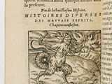 an open book with a drawing of a man on a horse