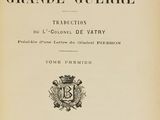 an old book with a black and white image of a coat of arms