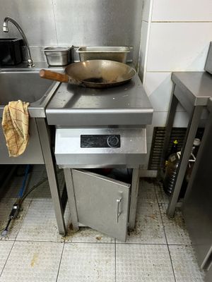 a small kitchen with a stove and a sink