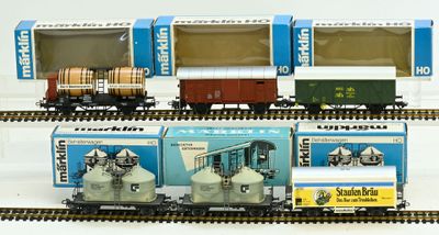 MÄRKLIN, Ho,6 wagons de marchandises, en boite état proche du neuf : - Photo 1