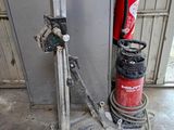 a fire extinguisor and a fire hydrant in a garage