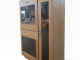 an image of a wooden cabinet with glass doors