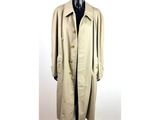 une photo d'un mannequin vêtu d'un trench-coat, posé sur un pied de mannequin