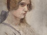 portrait of a woman with a bird on her shoulder
