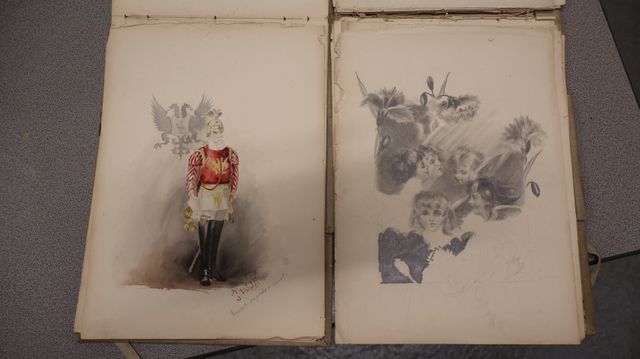 Lot de deux recueils de dessin (un coloré et l’autre au crayon)