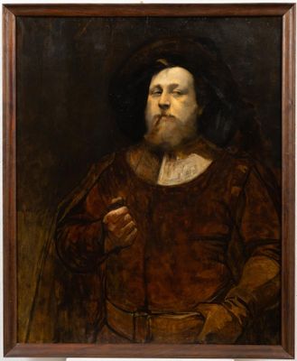 a painting of a man with a pipe in his mouth