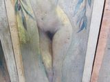 a painting of a naked woman with a flower in her hair