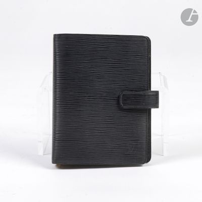 couverture d'agenda Louis Vuitton en cuir Epi noir