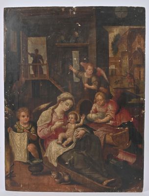 an image of a painting of a family in a living room