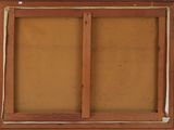 an old picture of a window with a wooden frame and a window pane