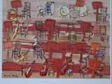 a picture of a drawing of a band playing