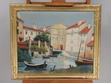 a picture of a painting on a easel on a table