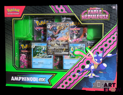 une boîte de cartes Pokémon qui se trouvent dans la boîte