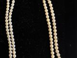 pearl necklace and earring set with matching clasp