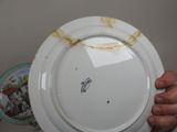 a person holding a plate with a picture on it