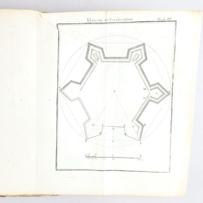 un livre ouvert sur lequel figure le dessin d'un bâtiment