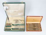a green case with silverware in it and a spoon and fork in it