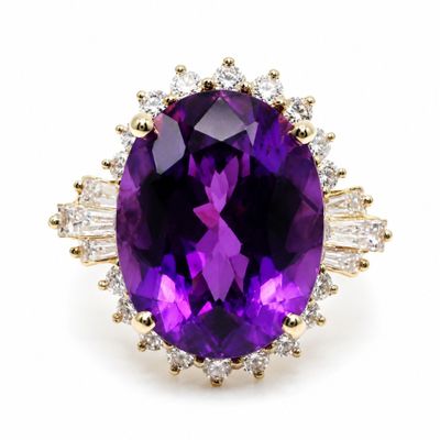 an amethorate and diamond ring