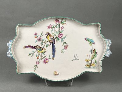 Emile GALLE (Lorraine), période Saint-Clément. Grand plat à … - Photo 1