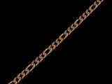 a gold chain bracelet with a clasp on a black background