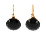 une paire de boucles d'oreilles en onyx noir sur fond blanc